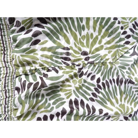 Ashley Stewart 18W Top Blouse Semi Sheer Abstract Smocked Green White Artsy Boho - Picture 9 of 11